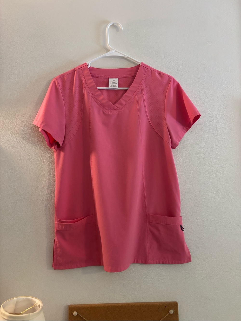 Women's Pink V-Neck Medical Scrub Top